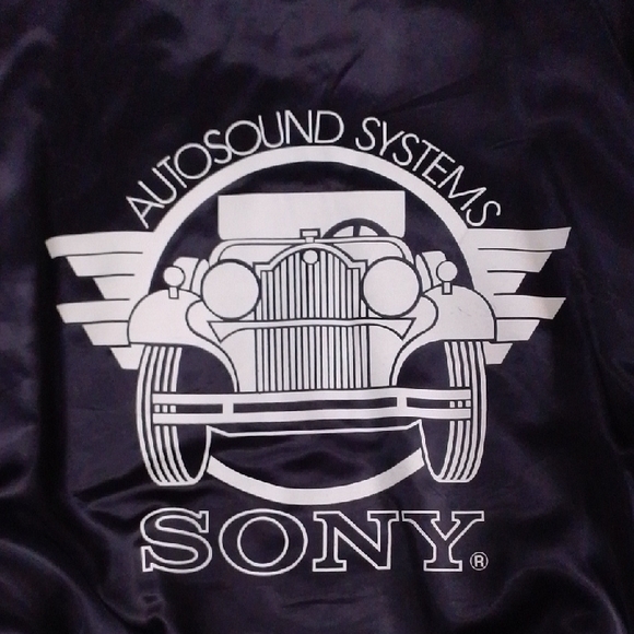 Vintage 90s Sony Autosound System Jacket, Black Satin - Picture 4 of 9